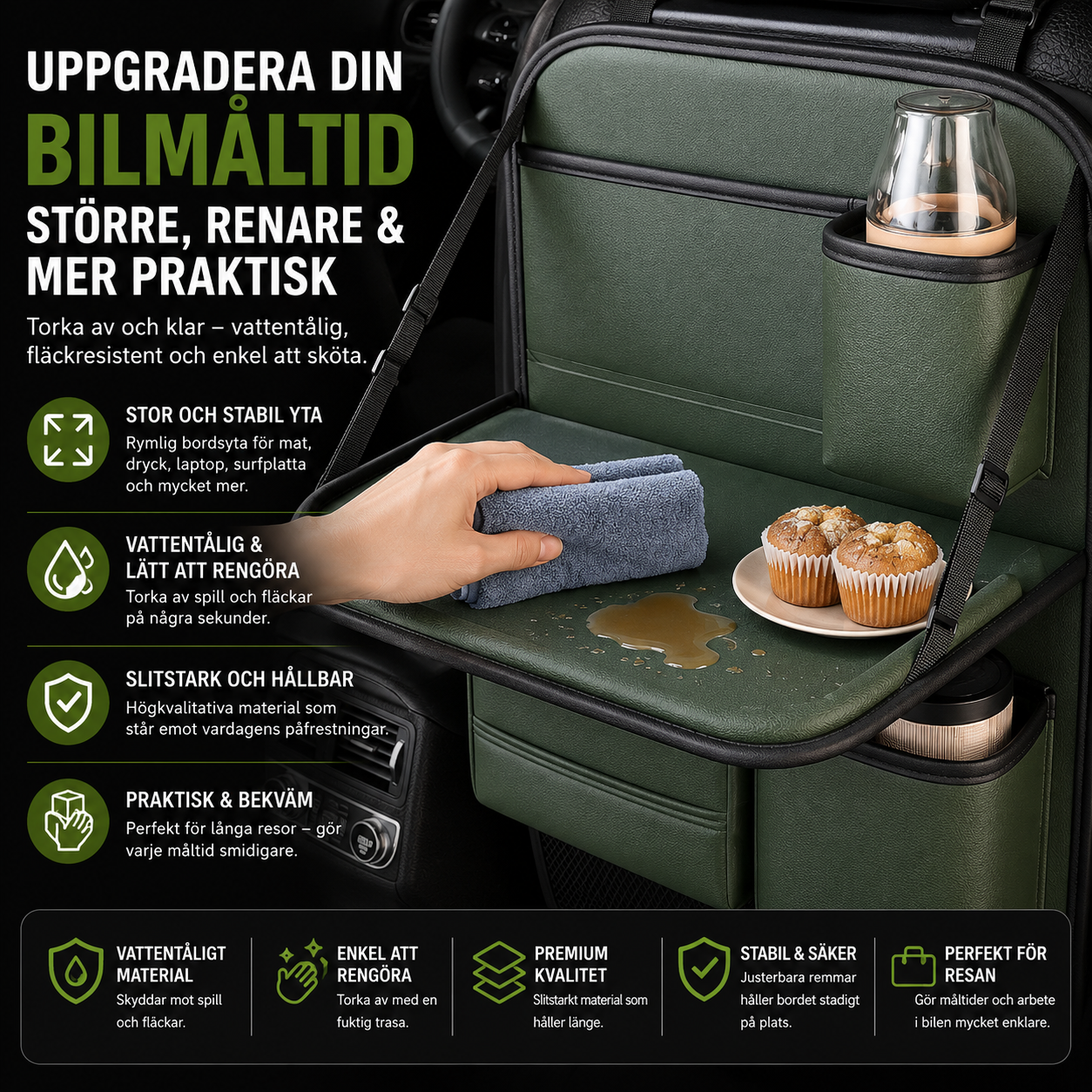 SEAMETAL Baksätesorganizer PU-läder