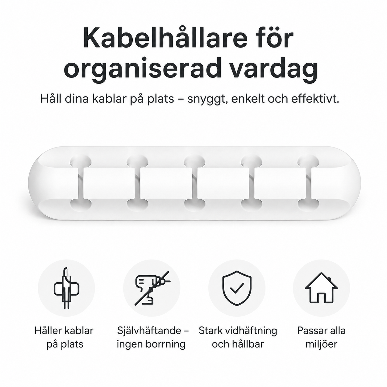 Silikon kabelhållare