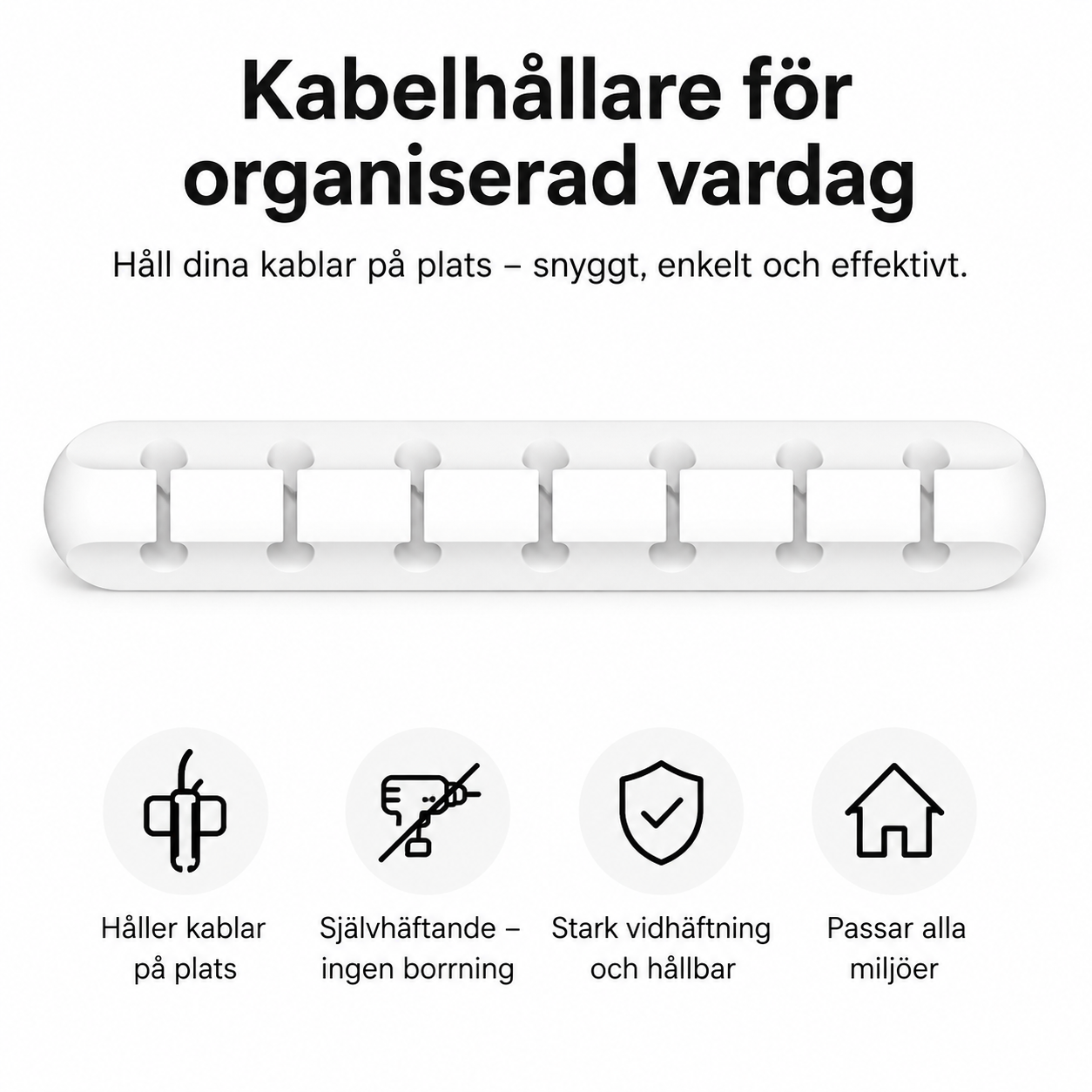 Silikon kabelhållare