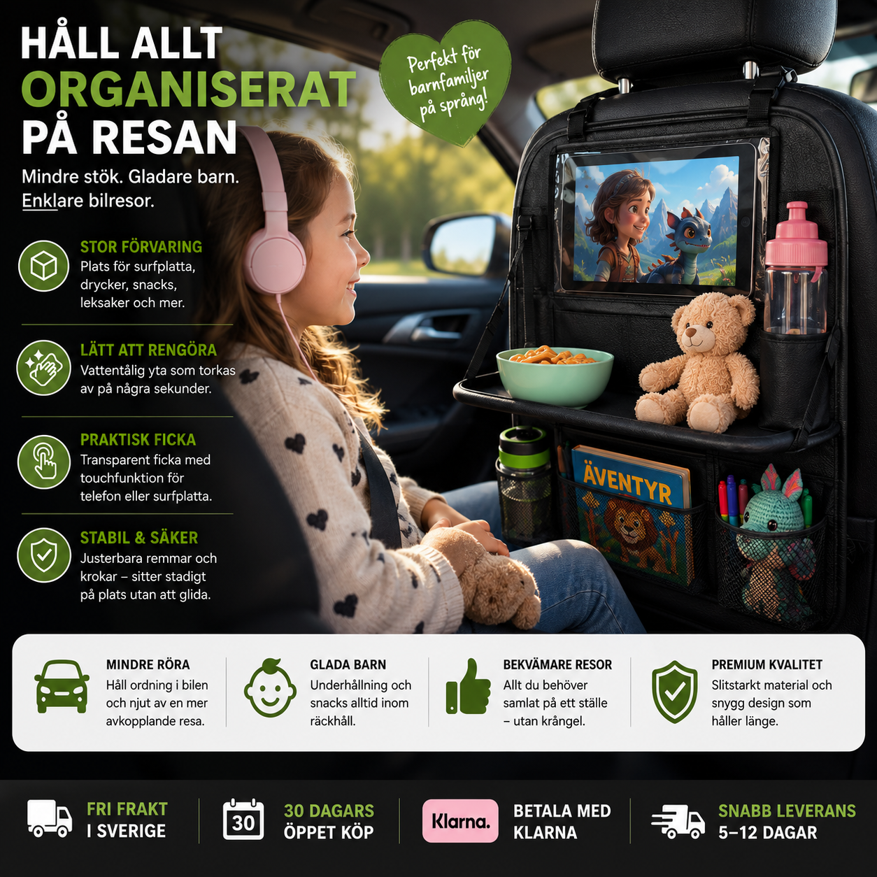 Baksätesorganizer PU-läder