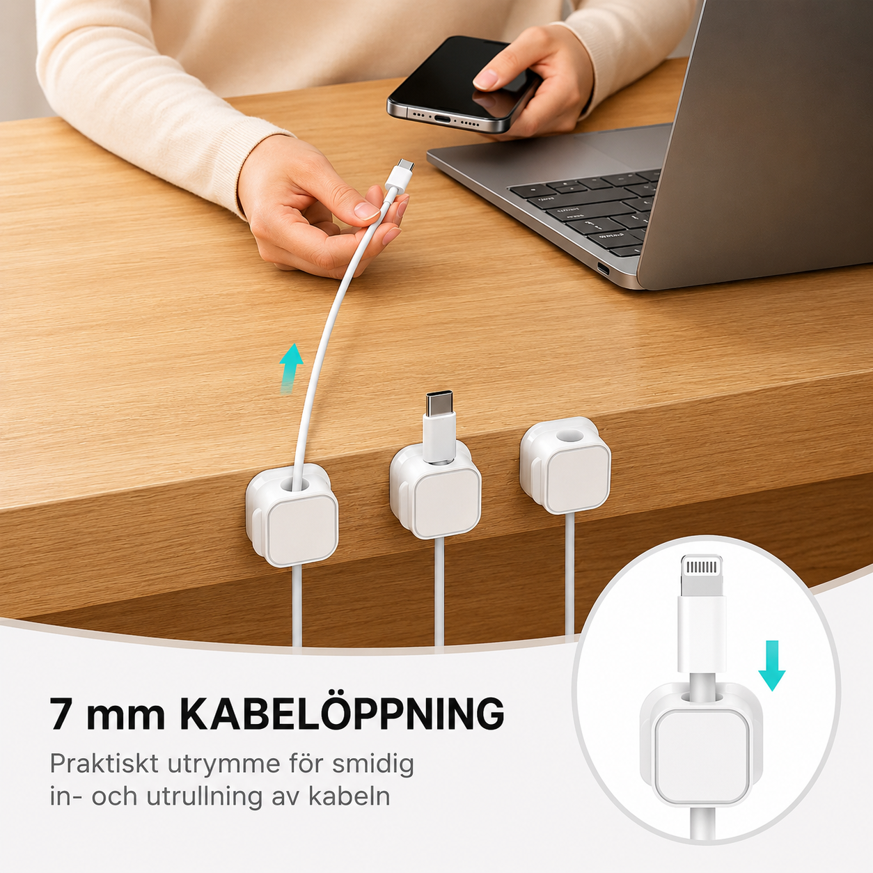 Självhäftande kabelklämmor