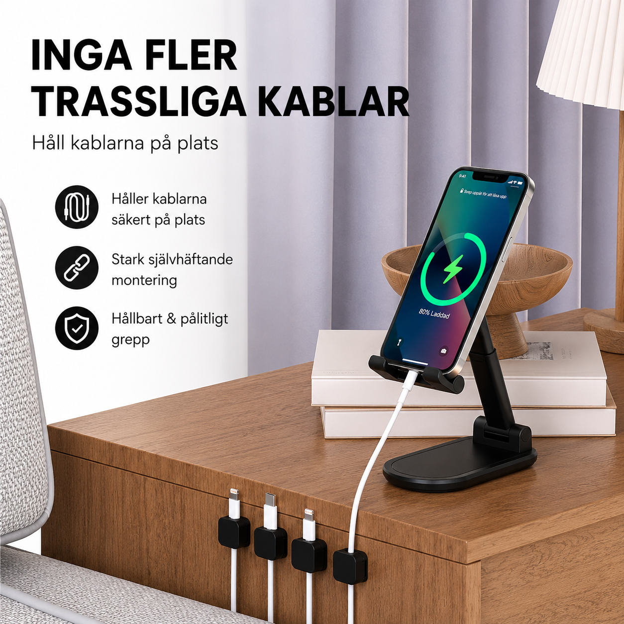 Självhäftande kabelklämmor