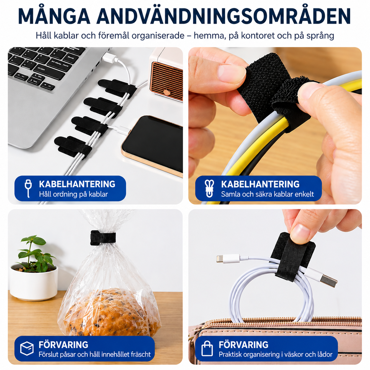 Återanvändbara kabelbindare nylon