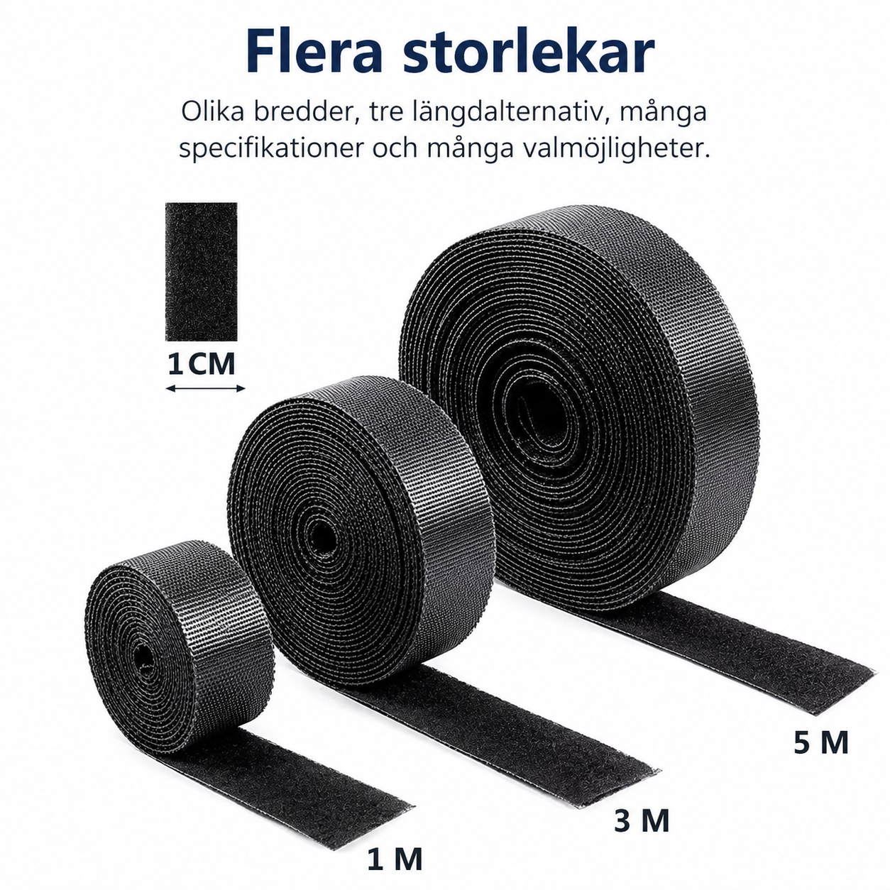 Kardborrebandsrulle för kabelhantering