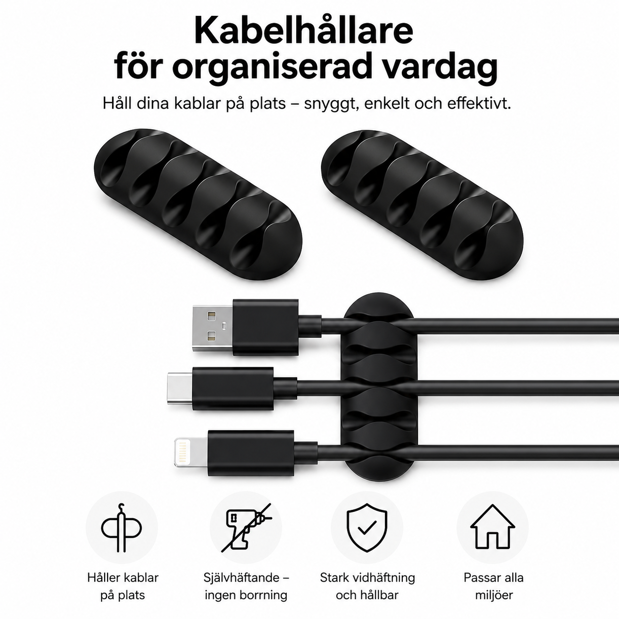 Silikon kabelhållare
