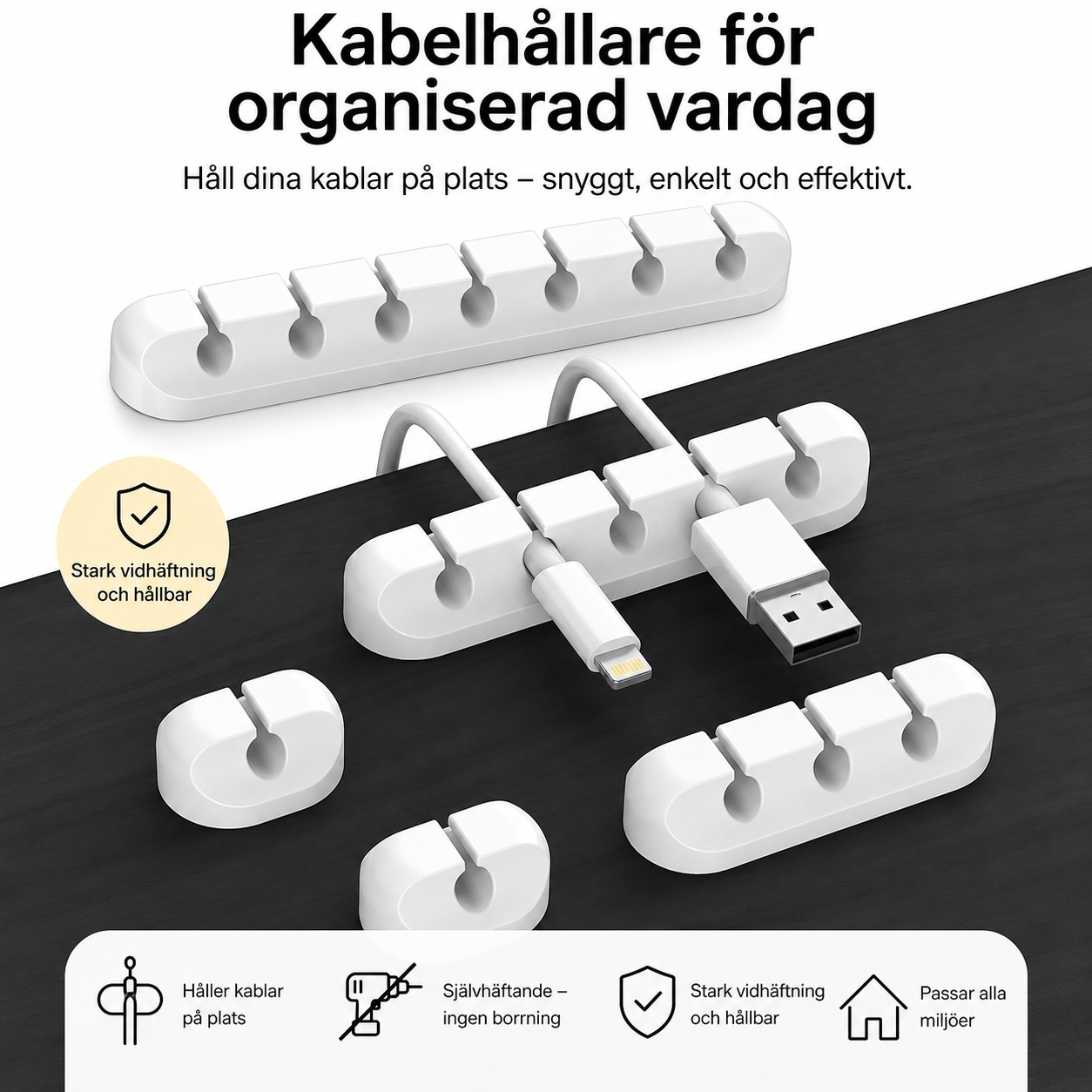 Silikon kabelhållare
