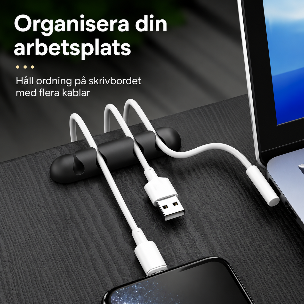 Silikon kabelhållare