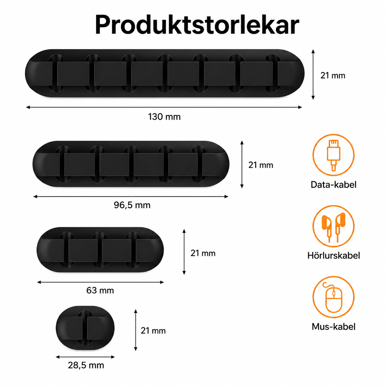 Silikon kabelhållare