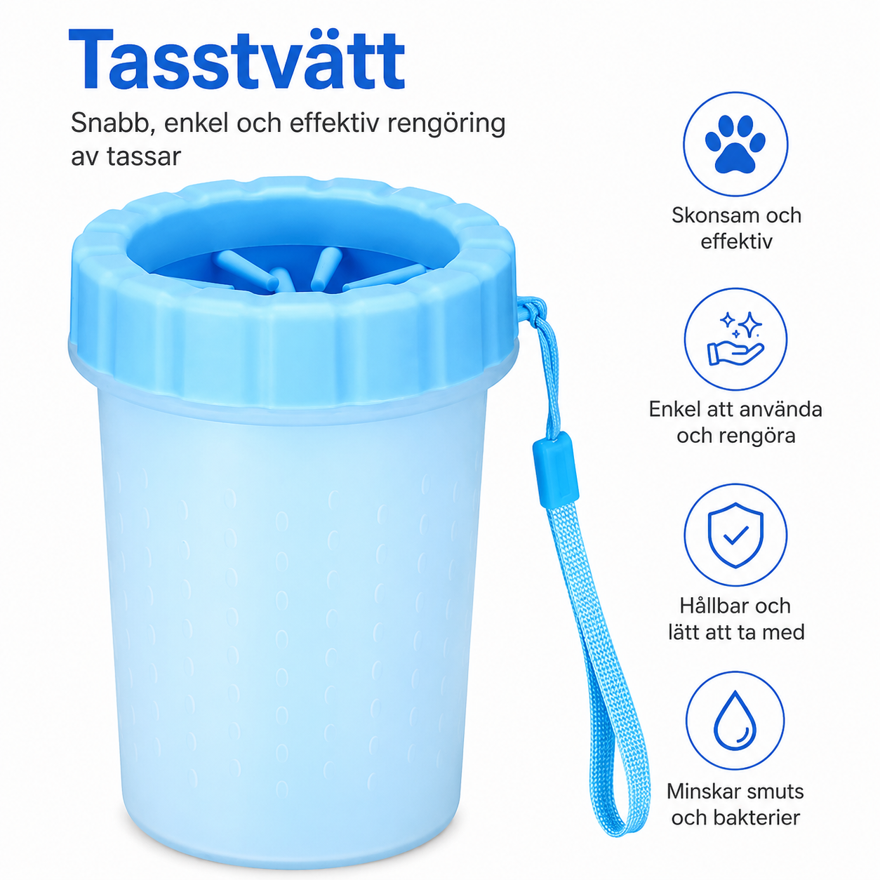 Tasstvätt i silikon för hund & katt
