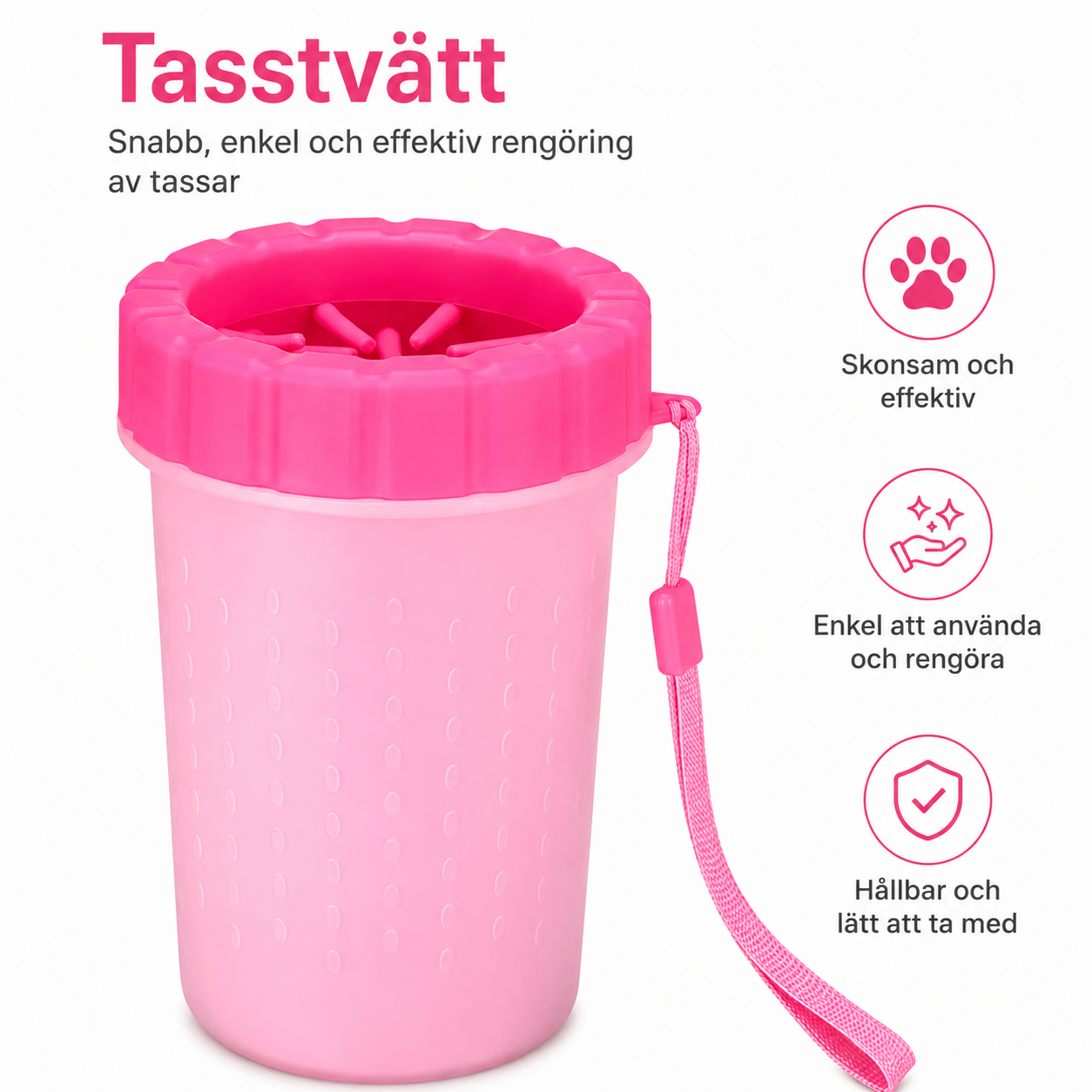 Tasstvätt i silikon för hund & katt